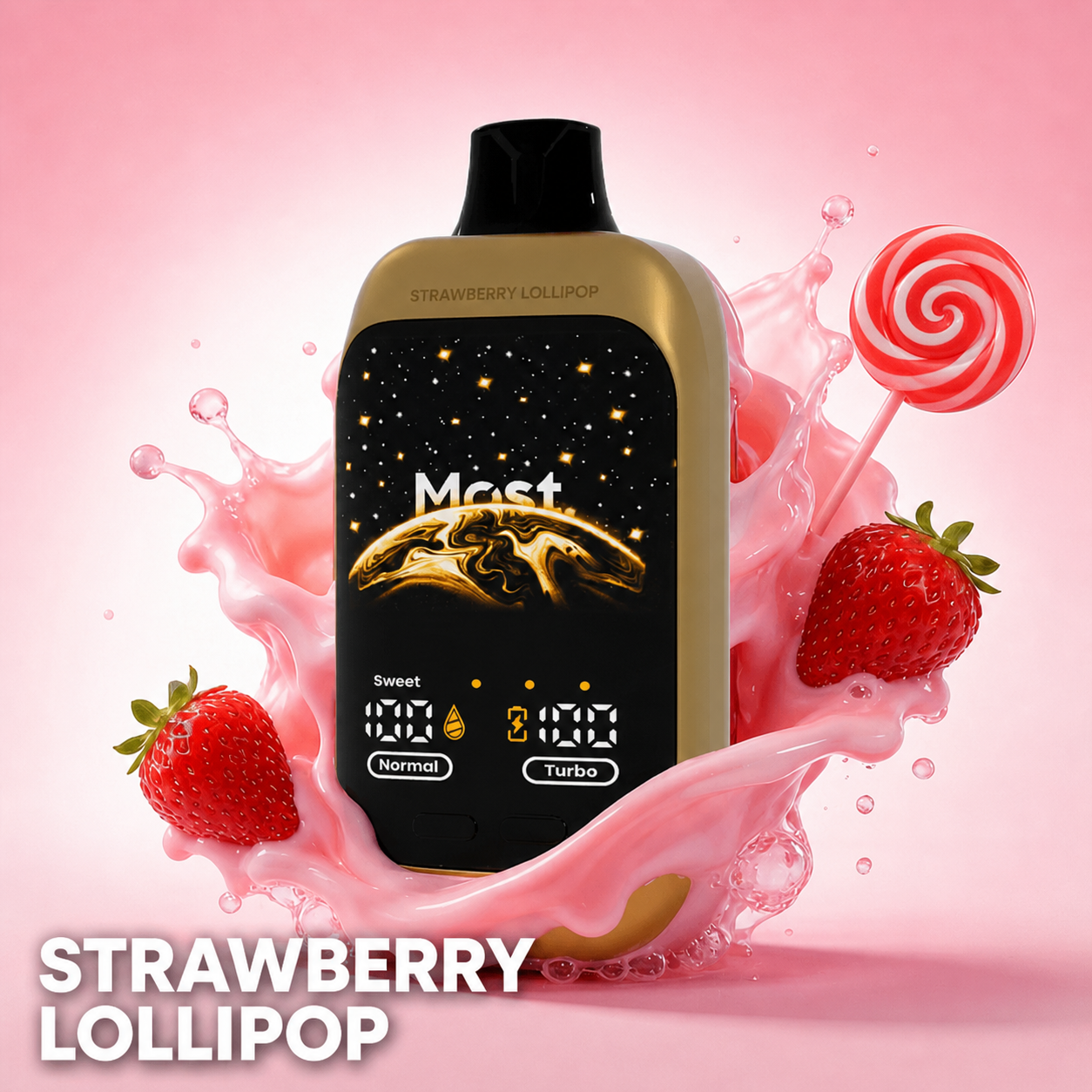 Double Happiness Action Strawberry Lollipop 12,000 – AusVape Direct