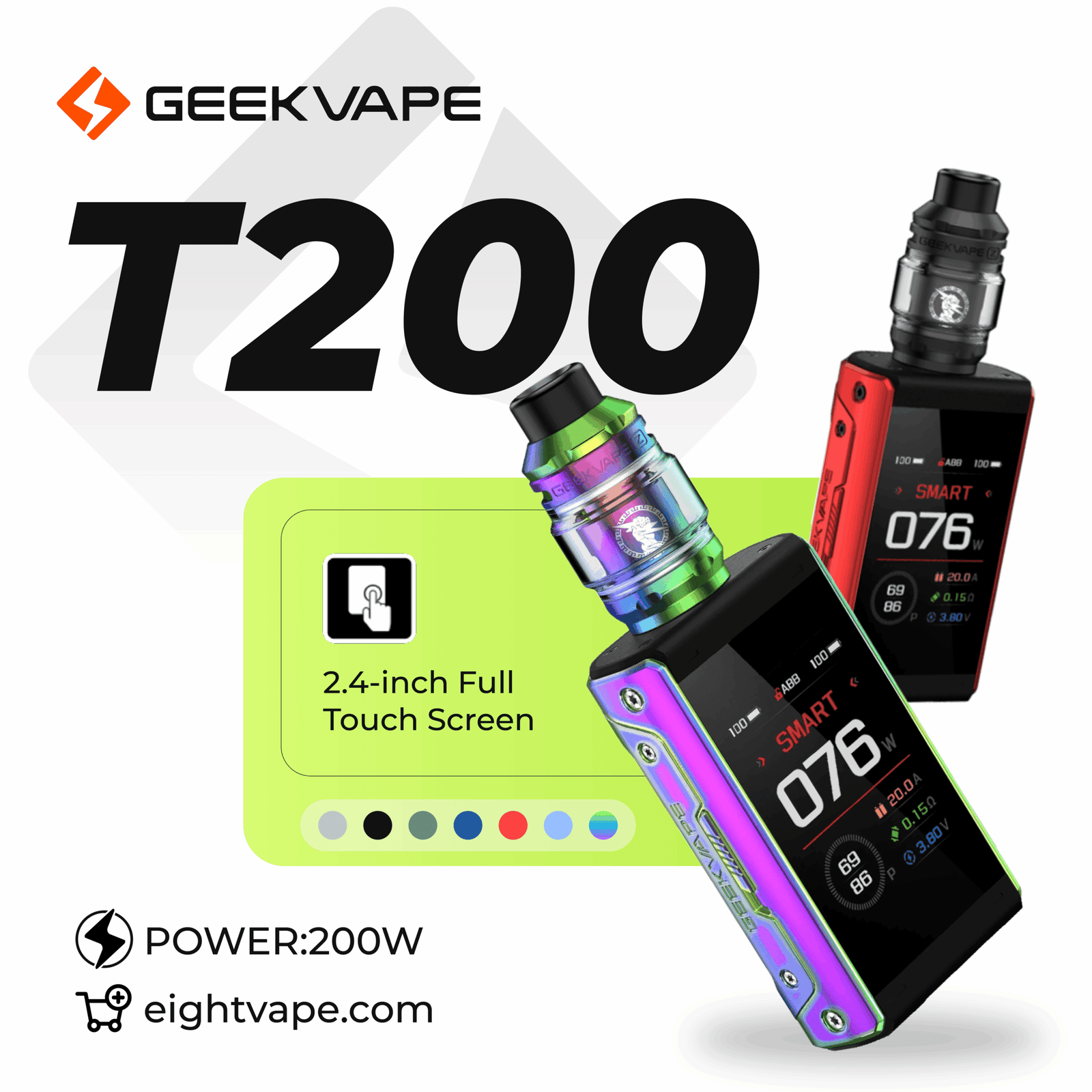 Geekvape T200 (Aegis Touch) Box Mod Kit - Image 2