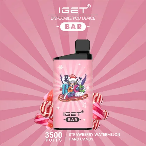STRAWBERRY WATERMELON HARD CANDY – IGET BAR – 3500 PUFFS